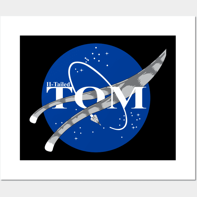 Two Tailed Tom - Space Tomcat - Grey Wall Art by Two Tailed Tom